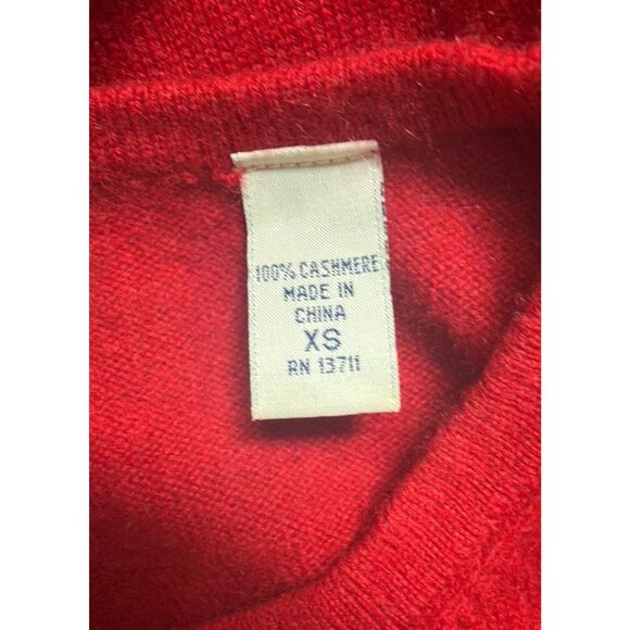 Lord & Taylor Red 100% 2-Ply Cashmere Short Sleeve Pullover Sweater Women's XS - Picture 7 of 8